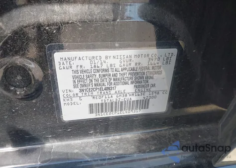 2014 Nissan Versa Note Sv z USA, uszkodzony, nr VIN 3N1CE2CP1EL409317